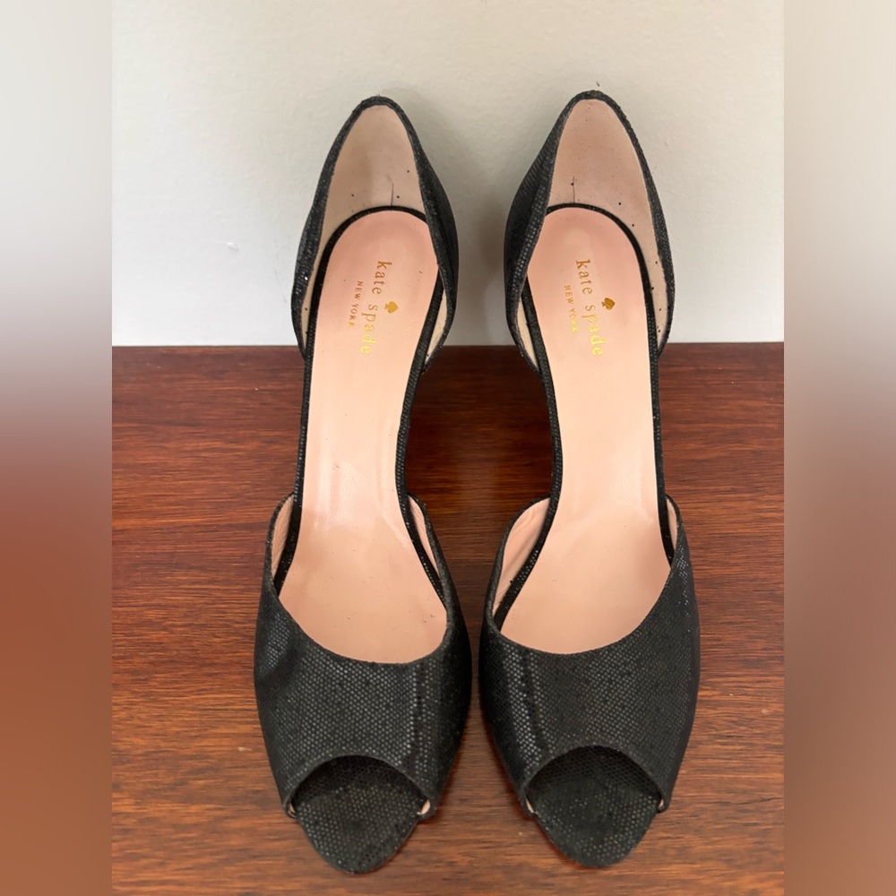 KATE SPADE Black Glitter d'Orsay Pumps size 11 EUC - Picture 6 of 8